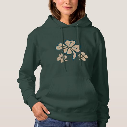 Lucky Shamrock Clover Drawing St. Patrick's Day Hoodie (Voorkant)