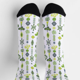 Lucky Shamrock Clover Floral Minimalist Sokken