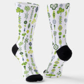Lucky Shamrock Clover Floral Minimalist Sokken (Gebogen)