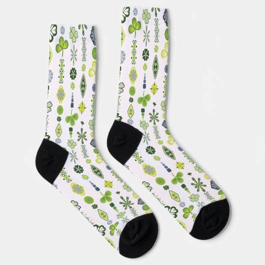 Lucky Shamrock Clover Floral Minimalist Sokken (Rechts)