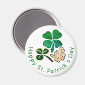 Lucky Shamrock Clover Gelukkig St. Patrick`s dag Magneet (Voorkant / Achterkant)