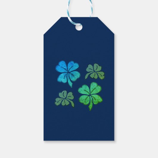 Lucky Shamrock Clover Gelukkige Verjaardag Cadeaulabel (Achterkant)