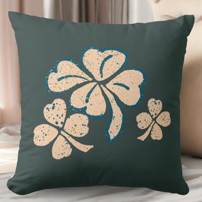 Lucky Shamrock Clover green St. Patrick's Day Kussen (Creator heeft geüpload)