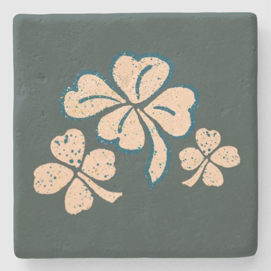 Lucky Shamrock Clover green St. Patrick's Day Stenen Onderzetter (Voorkant)