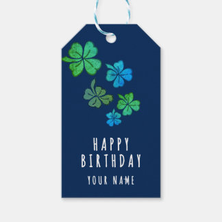 Lucky Shamrock Clover Happy Birthday Cadeaulabel
