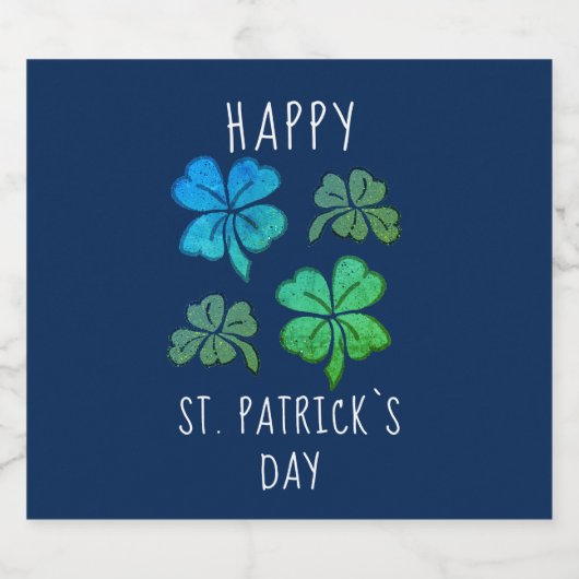 Lucky Shamrock Clover Happy St. Patrick's day Bier Etiket (Enkel label)