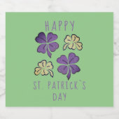 Lucky Shamrock Clover Happy St. Patrick's day Bier Etiket (Enkel label)
