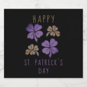 Lucky Shamrock Clover Happy St. Patrick's day Bier Etiket (Enkel label)