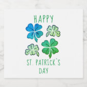 Lucky Shamrock Clover Happy St. Patrick's day Bier Etiket (Enkel label)