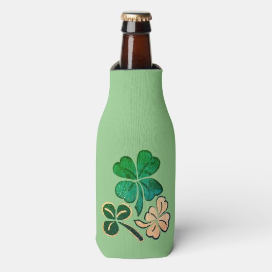 Lucky Shamrock Clover Happy St. Patrick's day Flesjeskoeler (Fles Voorkant)