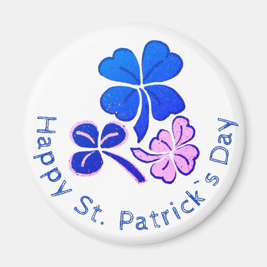 Lucky Shamrock Clover Happy St. Patrick's day Magneet (Voorkant)