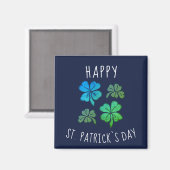 Lucky Shamrock Clover Happy St. Patrick's day Magneet (Voorkant / Achterkant)