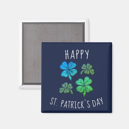 Lucky Shamrock Clover Happy St. Patrick's day Magneet (Voorkant / Achterkant)