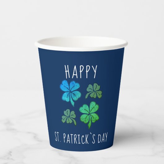 Lucky Shamrock Clover Happy St. Patrick's day Papieren Bekers (Voorkant)