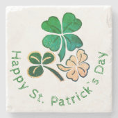 Lucky Shamrock Clover Happy St. Patrick's day Stenen Onderzetter (Voorkant)