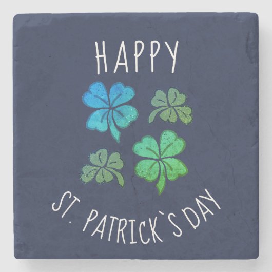 Lucky Shamrock Clover Happy St. Patrick's day Stenen Onderzetter (Voorkant)