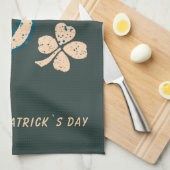 Lucky Shamrock Clover Happy St. Patrick's Day Theedoek (Quarter Fold)