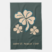 Lucky Shamrock Clover Happy St. Patrick's Day Theedoek (Verticaal)
