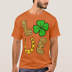 Lucky Shamrock Clover Love St Patricks Day Luipaar T-shirt