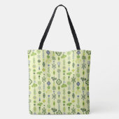 Lucky Shamrock Clover minimaal patroon geel Tote Bag (Achterkant)