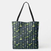 Lucky Shamrock Clover Minimale Patroon Donkerblauw Tote Bag (Achterkant)