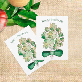 Lucky Shamrock Clover Watercolor Kunst Feestdagenkaart