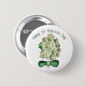 Lucky Shamrock Clover Watercolor Kunst Ronde Button 5,7 Cm (Voorkant /achterkant)