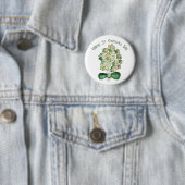 Lucky Shamrock Clover Watercolor Kunst Ronde Button 5,7 Cm (In situ)