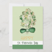 Lucky Shamrock Clover Waterverf Art Feestdagenkaart (Voorkant)