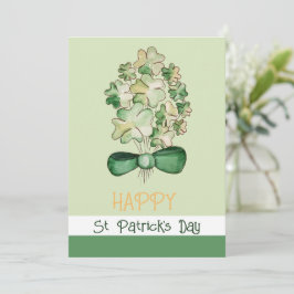 Lucky Shamrock Clover Waterverf Art Feestdagenkaart