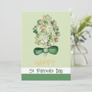 Lucky Shamrock Clover Waterverf Art Feestdagenkaart