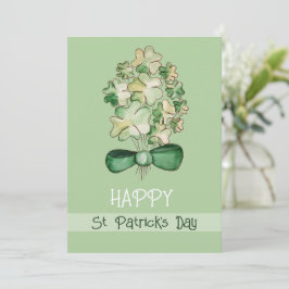 Lucky Shamrock Clover Waterverf Art Feestdagenkaart
