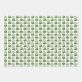 Lucky Shamrock Clover Waterverf Art Inpakpapier Vel (Voorkant 3)