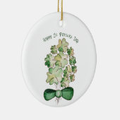 Lucky Shamrock Clover Waterverf Art Keramisch Ornament (Rechts)