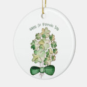 Lucky Shamrock Clover Waterverf Art Keramisch Ornament (Links)
