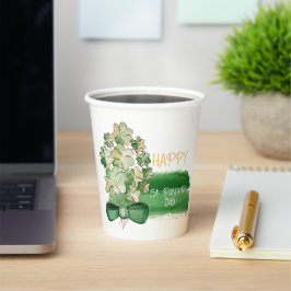 Lucky Shamrock Clover Waterverf Coffee Mok Papieren Bekers