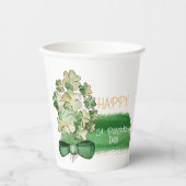 Lucky Shamrock Clover Waterverf Coffee Mok Papieren Bekers (Voorkant)