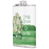 Lucky Shamrock Clover Waterverf Heupfles (Links)