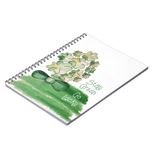 Lucky Shamrock Clover Waterverf Notitieboek (Linkerzijde)