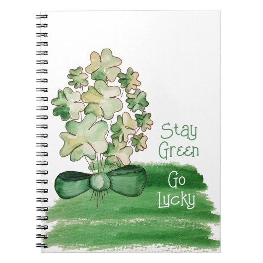 Lucky Shamrock Clover Waterverf Notitieboek (Voorkant)