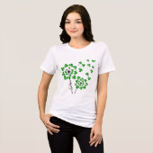 Lucky Shamrock Dandelion St Patricks Day Irish Tri-Blend Shirt (Voorkant volledig)
