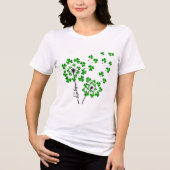 Lucky Shamrock Dandelion St Patricks Day Irish Tri-Blend Shirt (Voorkant)