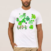 Lucky Shamrock en Dancing Leprechauns T-shirt (Voorkant)