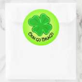 Lucky Shamrock Erin Go Bragh Curved Text Ronde Sticker (Tas)