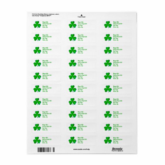 Lucky Shamrock Etiket (Full Sheet)