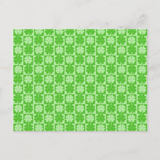Lucky Shamrock Four Leaf Clover Briefkaart (Voorkant)