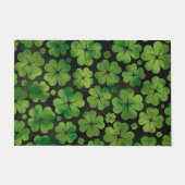 Lucky Shamrock four-leaf Clover Pattern Waterverf Deurmat (Voorkant)