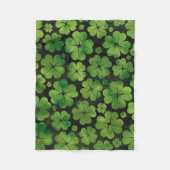 Lucky Shamrock four-leaf Clover Pattern Waterverf Fleece Deken (Voorkant)