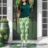 Lucky Shamrock Four Leaf Clover St Patricks Day Leggings