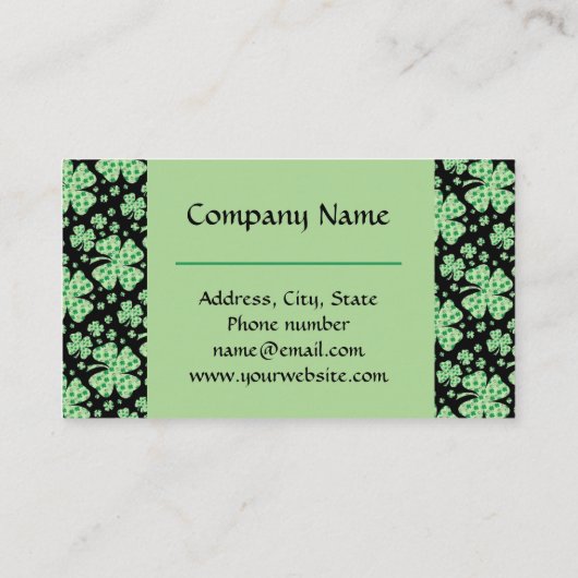 Lucky Shamrock Four Leaf Clover Visitekaartje (Achterkant)